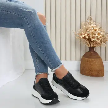 Pantofi dama casual Negri din Piele Naturala Bella imagine
