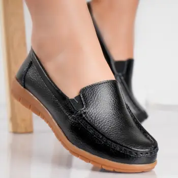Pantofi dama casual Negri din Piele Naturala Comoi imagine