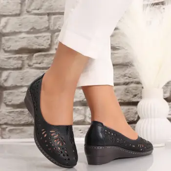 Pantofi dama casual Negri din Piele Naturala Rakina imagine