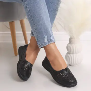 Pantofi dama casual Negri din Piele Naturala Rozlin imagine