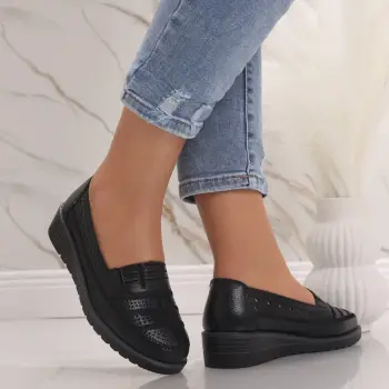 Pantofi dama casual Negri din Piele Naturala Saina imagine