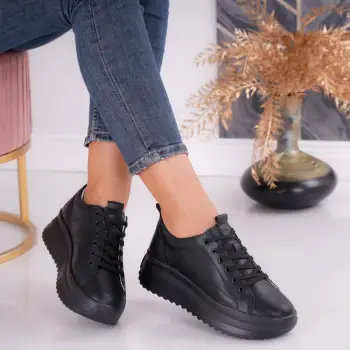 Pantofi dama casual Negri din Piele Naturala Shula imagine