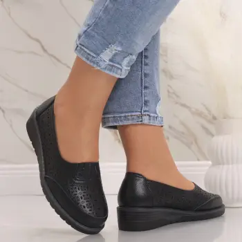 Pantofi dama casual Negri din Piele Naturala Zenova imagine