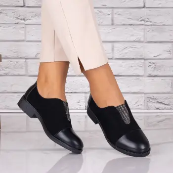 Pantofi dama casual Negri piele ecologica Daviria imagine