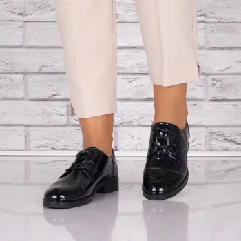 Pantofi dama casual Negri piele ecologica Lacuita Maisie Alivila imagine