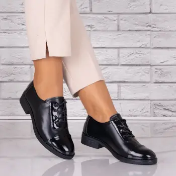 Pantofi dama casual Negri piele ecologica Maisie Torrenia imagine