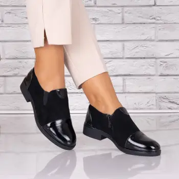 Pantofi dama casual Negri piele ecologica Manise imagine