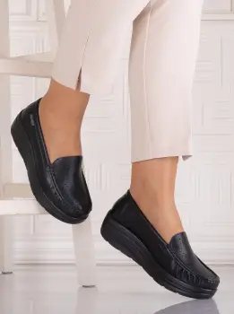 Pantofi dama casual Negrii din Piele Naturala Anastassia imagine