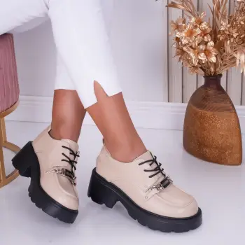 Pantofi dama casual Nude din Piele Ecologica Loris imagine
