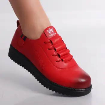 Pantofi dama casual Rosii din Piele Ecologica Drinca imagine