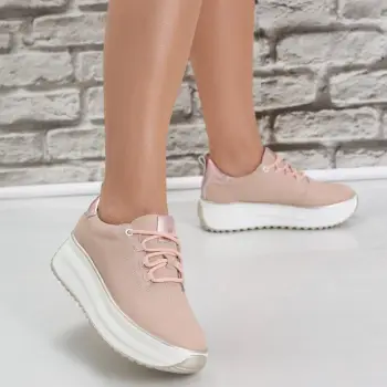 Pantofi dama casual Roz din Piele Naturala Namia imagine