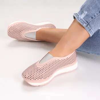 Pantofi dama casual Roz din Piele Naturala Watifa imagine