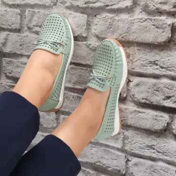 Pantofi dama casual Verzi din Piele Naturala Alinca imagine