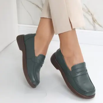 Pantofi dama casual Verzi din Piele Naturala Sendiana imagine