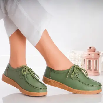 Pantofi dama casual Verzi piele naturala lucy imagine