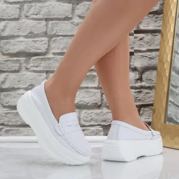 Pantofi dama cu platforma Albi din Piele Naturala Alunsa imagine