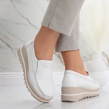 Pantofi dama cu platforma Albi din Piele Naturala Gabrena imagine