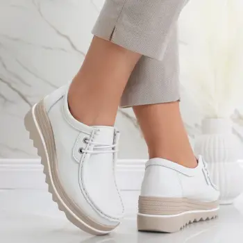Pantofi dama cu platforma Albi din Piele Naturala Jasya imagine