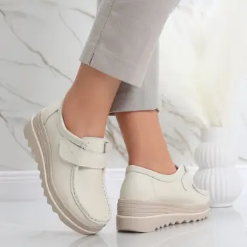 Pantofi dama cu platforma Bej din Piele Naturala Anera imagine