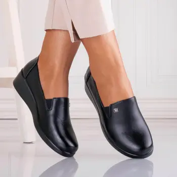 Pantofi dama cu platforma Negri din Piele Ecologica Ayola imagine