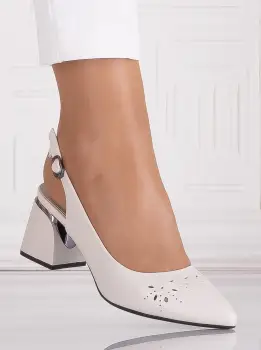 Pantofi dama cu toc Bej din Piele Ecologica Aslyn imagine