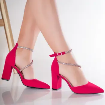 Pantofi dama Fucsia din Piele Ecologica Intoarsa Adiba imagine