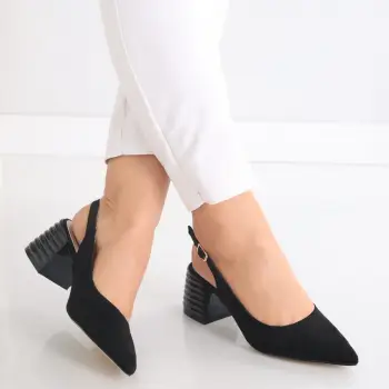 Pantofi dama Negri din Piele Ecologica Intoarsa Acalia imagine