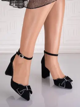 Pantofi dama Negri din Piele Ecologica Intoarsa Grasela imagine