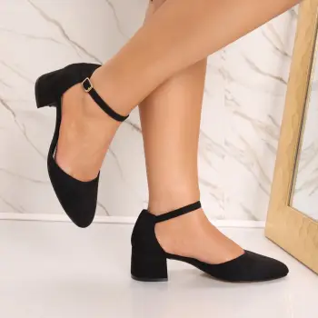 Pantofi dama Negri din Piele Ecologica Intoarsa Maila imagine