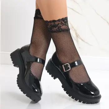 Pantofi dama Negri din Piele Ecologica Lacuita Safira imagine