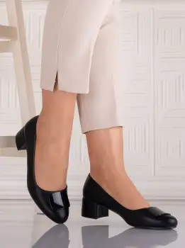 Pantofi dama Negri din Piele Ecologica Mariva imagine