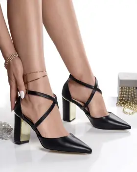 Pantofi dama negri piele ecologica ainur imagine