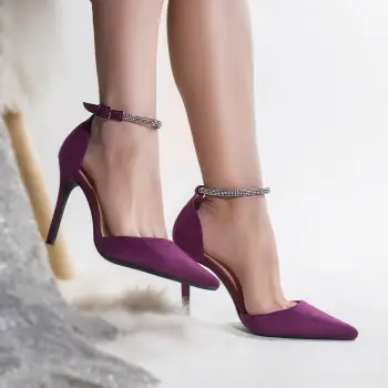 Pantofi dama piele eco intoarsa mov tolib imagine