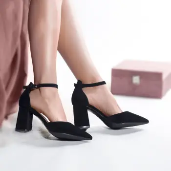 Pantofi dama piele eco intoarsa negru sonea imagine
