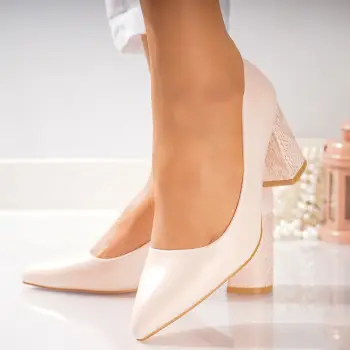 Pantofi dama Roz piele ecologica luzan imagine