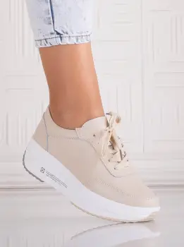 Pantofi dama Sport Bej din Piele Naturala Amadi imagine