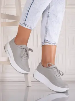 Pantofi dama Sport Gri din Piele Naturala Amadi imagine