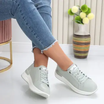 Pantofi dama sport Verde Menta din Piele Naturala Edaro imagine