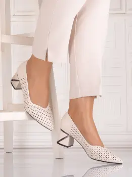 Pantofi eleganti Bej dama din Piele Ecologica Benvia imagine