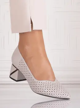 Pantofi eleganti Gri dama din Piele Ecologica Benvia imagine