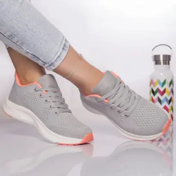 Pantofi sport cezara textil gri-deschis-pudra imagine