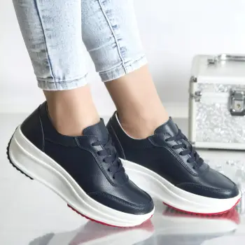 Pantofi sport diana navy piele naturala imagine