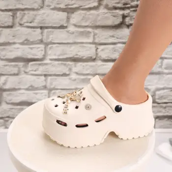 Papuci dama cu platforma Bej din Spuma Adova imagine