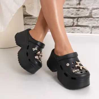 Papuci dama cu platforma Negri din Spuma Adova imagine