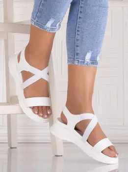 Sandale dama Albe din piele Ecologica Malada imagine