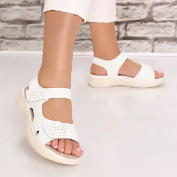 Sandale dama Albe din Piele Ecologica Zola imagine