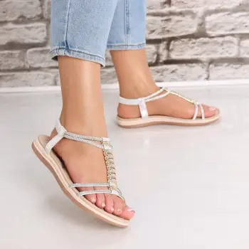 Sandale dama Argintii din Piele Ecologica Vilena imagine