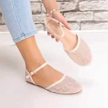 Sandale dama Bej din Textil Safya imagine