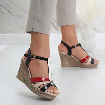 Sandale dama cu platforma Color din Piele Ecologica Lacuita Teo imagine