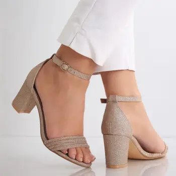 Sandale dama cu toc Bronz din Glitter Darla imagine